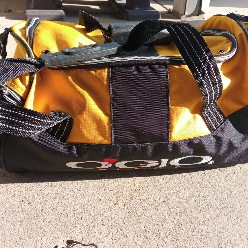 OGIO Yellow and Black Duffel Bag with Modern Design